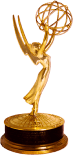 Image with an Emmy award sculpture